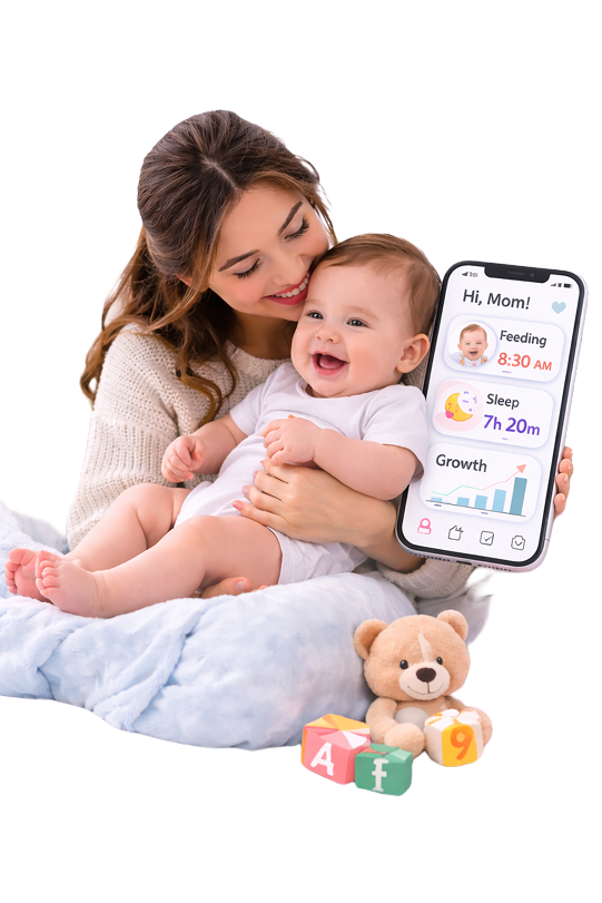 Mother using Meribel app